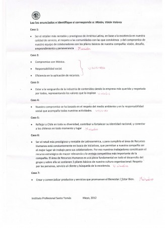 Trabajo en Grupo "Misión - Visión - Valores